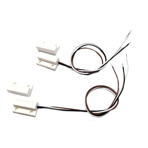 Sopepoyie 2 Sets Magnetic Reed Switch MC-38 NC/NO Surface Mount Wired Door Window Alarm, Contact Sensor, for Home Security and Burglar Alarm Switch