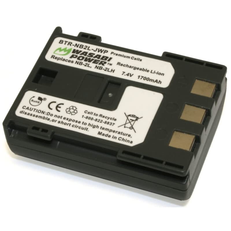Wasabi Power Battery for Canon NB-2L, NB-2LH, BP-2L5 and Canon DC301, DC310, DC320, DC330, DC410, DC420, Elura 40, 50, 60, 65, 70, 80, 85, 90, EOS