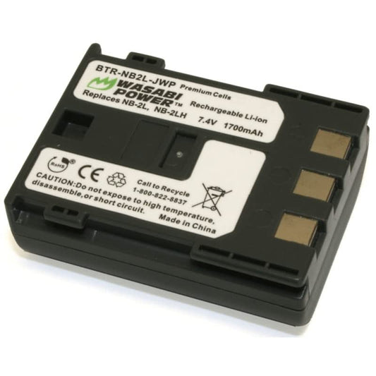 Wasabi Power Battery for Canon NB-2L, NB-2LH, BP-2L5 and Canon DC301, DC310, DC320, DC330, DC410, DC420, Elura 40, 50, 60, 65, 70, 80, 85, 90, EOS