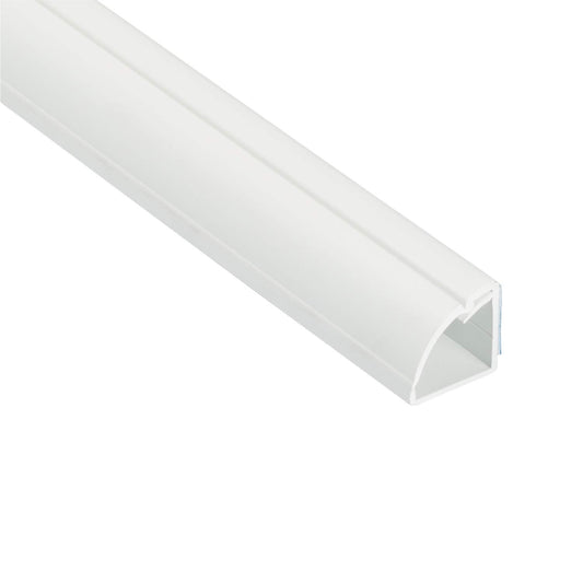 D-Line 39" White Quarter Round Cable Raceway, Corner Cord Cover, Self-Adhesive Floor Molding with Wire Channel - 0.87" (W) x 0.87" (H) x 39in Length