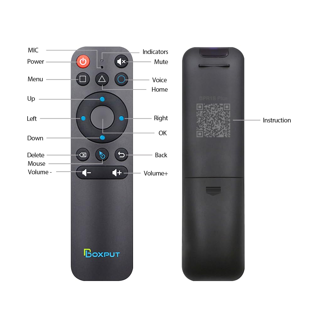 BOXPUT BPR1S Plus Air Mouse Remote 2026 New BT & 2.4G RF Replacement Remote with USB Receiver and Voice Control Supports 6-Axis Gyro IR Learning