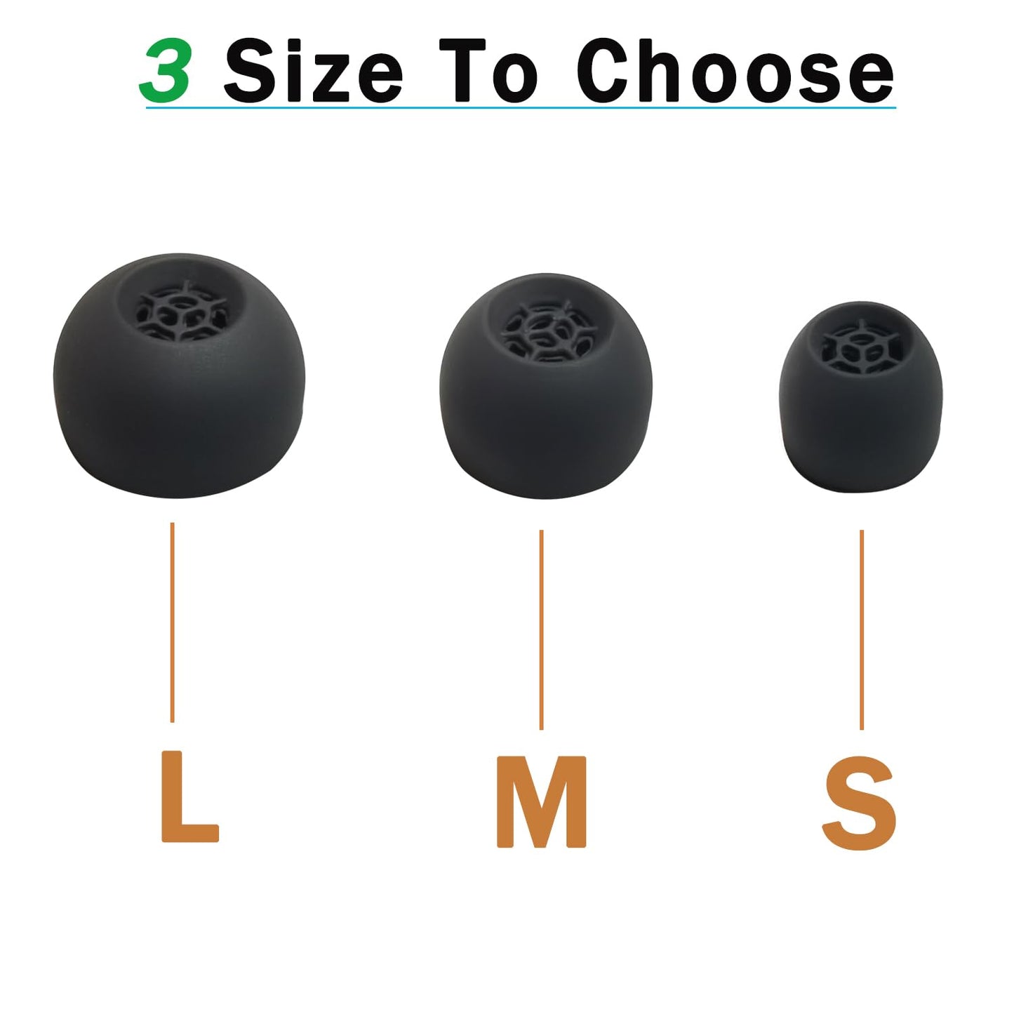 Luckvan Silicone Earbuds Tips for Sennheiser IE900 Earbuds Replacement Ear Tips Sennheiser IE600 IE300 IE200, 6 Pairs Black