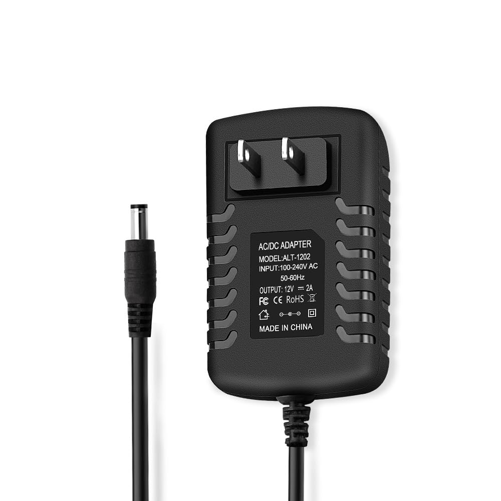 12V 2A 24W DC Power Supply Adapter, AC 100-240V 50-60Hz to 12 Volt 2Amp Transformer, DC 12V Power Cord with 5.5mm x 2.5mm Barrel Connector for CCTV…