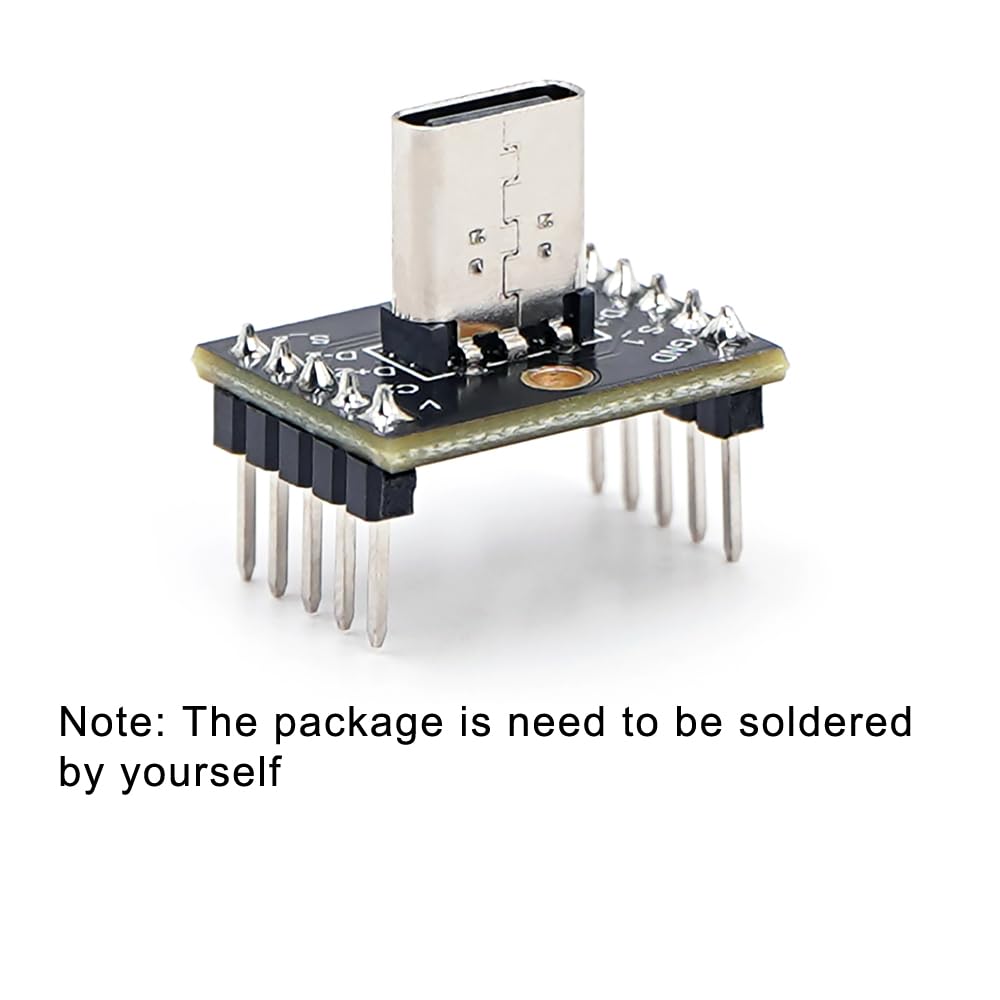 Treedix 2pcs USB Type C Breakout Board-Vertical Female Connector USB Type C Connector Board PCB Converter Board