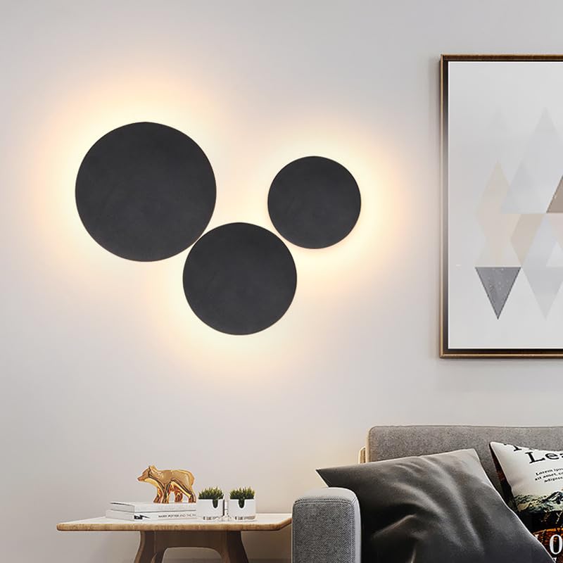 Daxng Outdoor Wall Lights, 12W Indoor LED Wall Light 3000K Modern Outdoor Sconce Black Square Wall Light Aluminum Waterproof Wall Mount Light