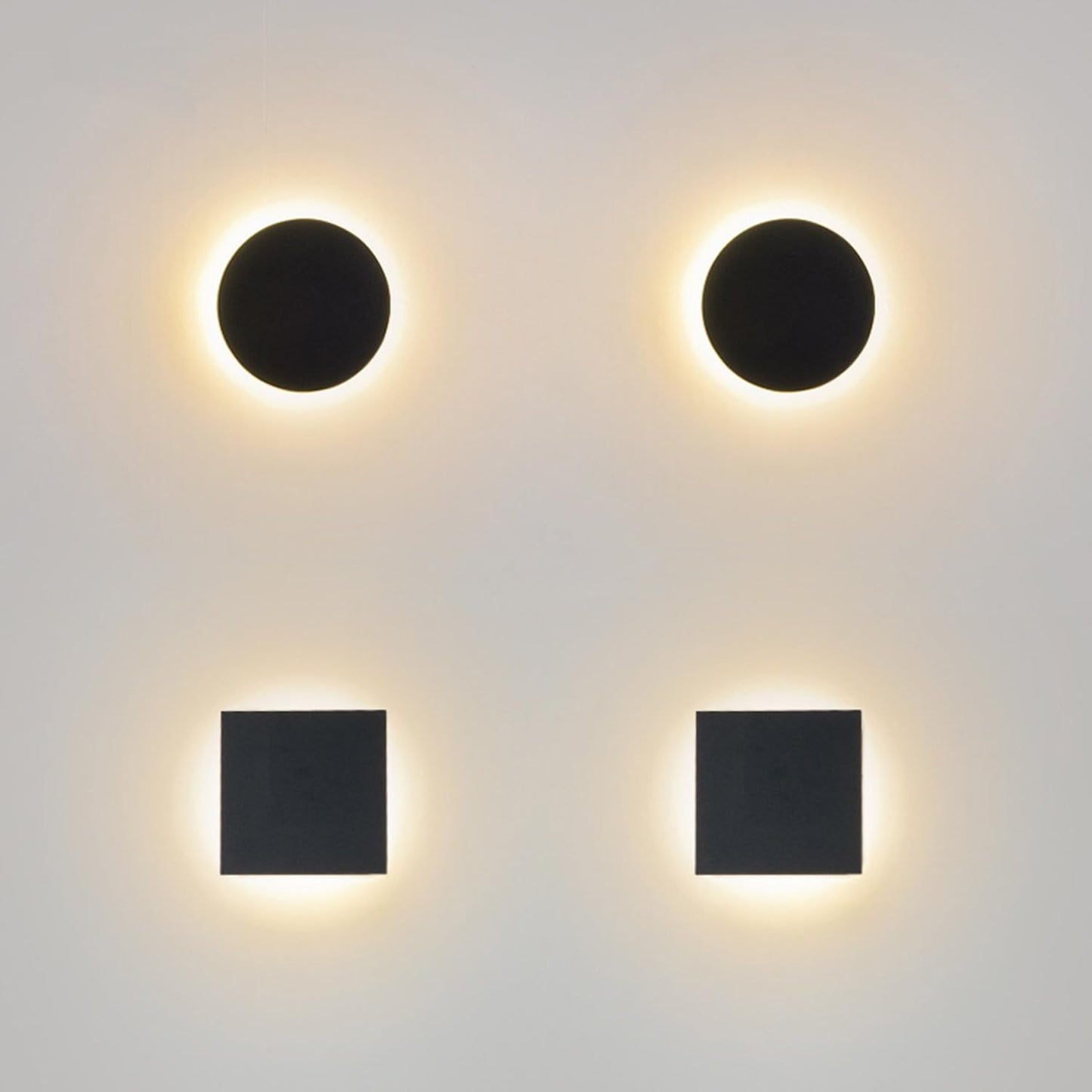 Daxng Outdoor Wall Lights, 12W Indoor LED Wall Light 3000K Modern Outdoor Sconce Black Square Wall Light Aluminum Waterproof Wall Mount Light
