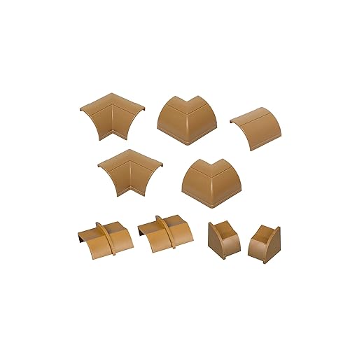 D-Line Quarter Round Cable Raceway Accessory Multipack, 9-Piece Pack, Join 0.87" (W) x 0.87" (H) Cord Cover Lengths - Stainable Wood-Effect
