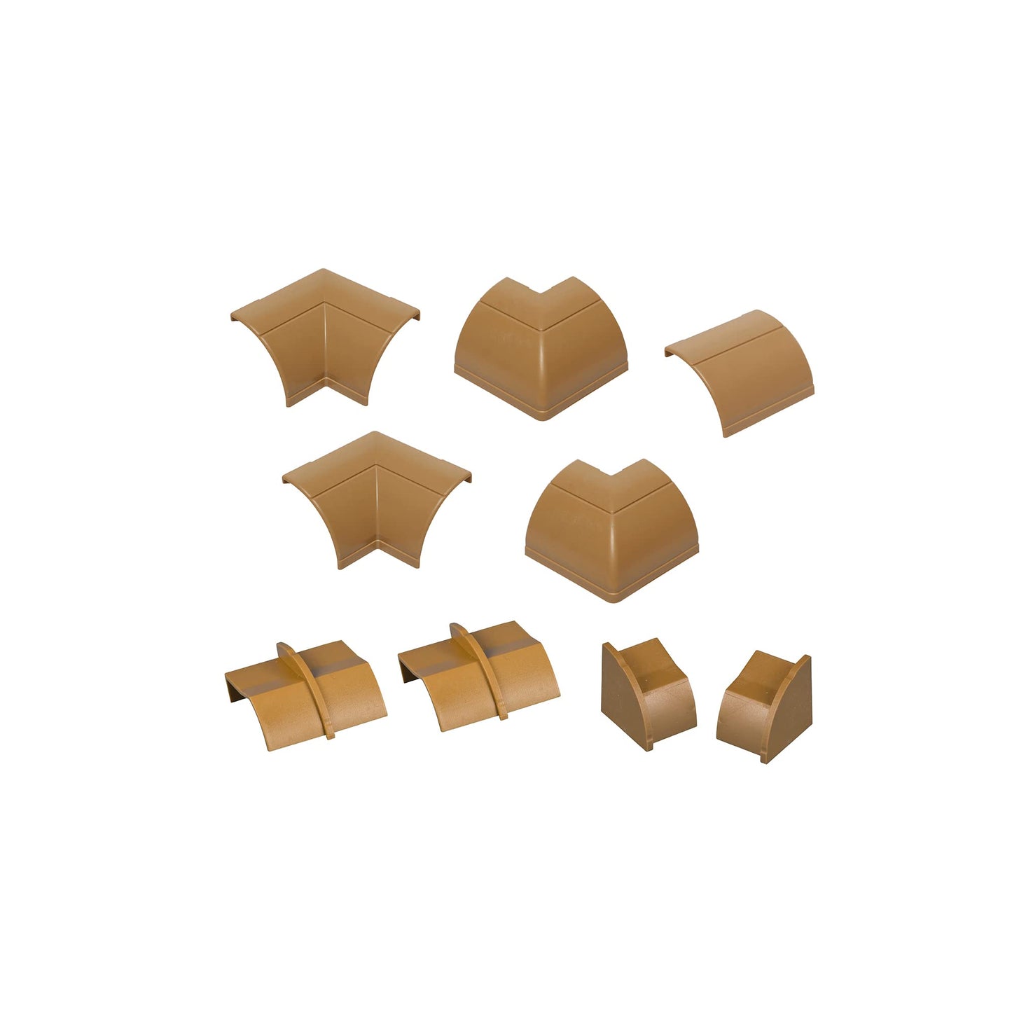 D-Line Quarter Round Cable Raceway Accessory Multipack, 9-Piece Pack, Join 0.87" (W) x 0.87" (H) Cord Cover Lengths - Stainable Wood-Effect