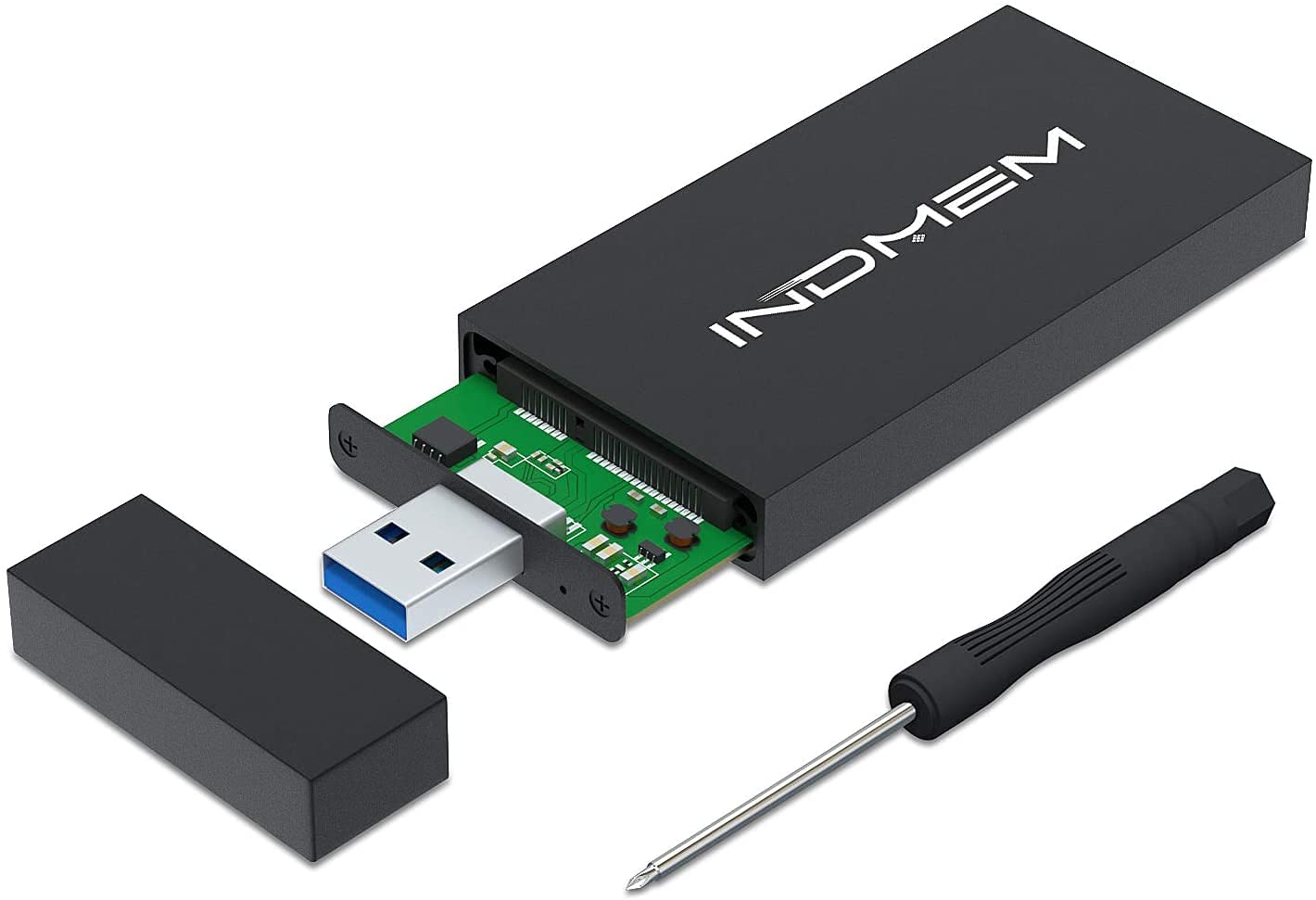 mSATA to USB 3.0 Enclosure, External SSD Adapter Case for 30x30mm & 50x30mm mSATA SSDs (No Cable Needed)