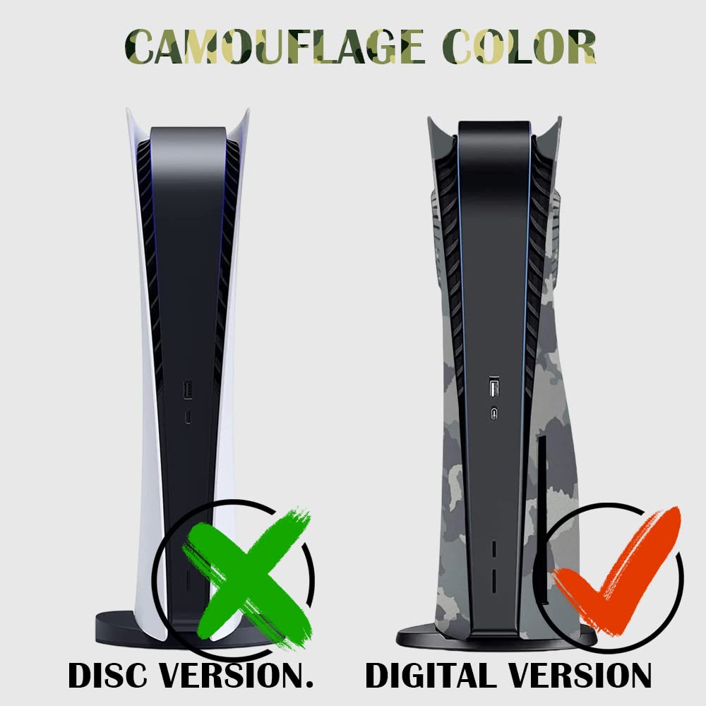 Plate for ps5 Faceplate Case with Cooling Vents Cover Replacement Plate for PS5 Disc Edition Hard Shell Faceplate Camouflage Skin Cover Plates ABS