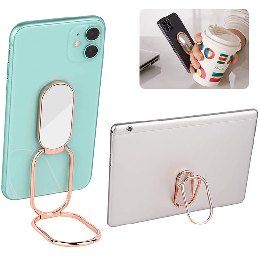 Cell Phone Ring Holder Finger Kickstand, CLZWiiN Foldable 360° Rotation Cellphone Stand for Desk, Office Desktop, Magnetic Car Mount, Metal