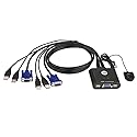 ATEN CS22U 2-Port USB KVM Switch Remote Port SELECTOR, 0.9M Cables
