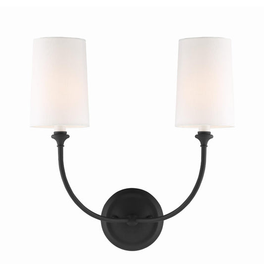 Crystorama Libby Langdon Sylvan 15.5'' Black Forged Sconce