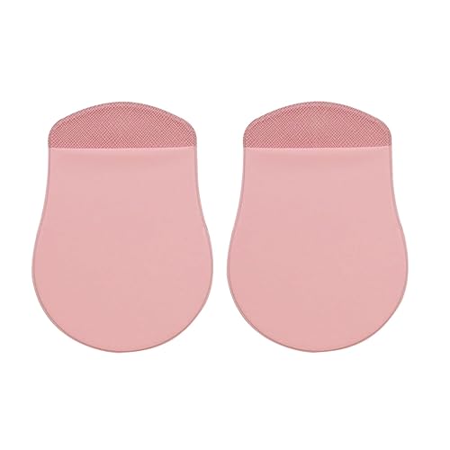2Pcs Pink Universal Stick-On Mouse Pouch Holder for Sleevefor Laptop Reusable Adhesive Storage Mouse Holder, Cover Office Worker Mouses Storage Bag