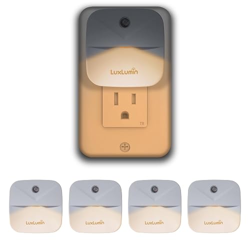 LuxLumin LED Night Light Plug into Wall with Smart Dusk to Dawn Sensor, Automatically Turn on and Off,Night Light
