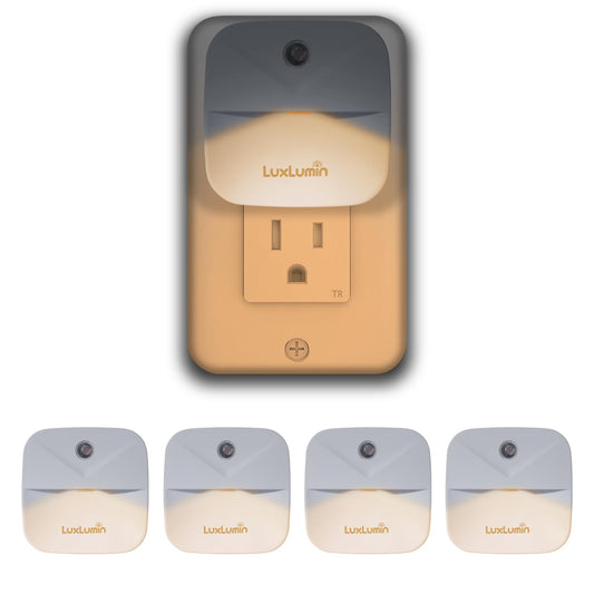 LuxLumin LED Night Light Plug into Wall with Smart Dusk to Dawn Sensor, Automatically Turn on and Off,Night Light