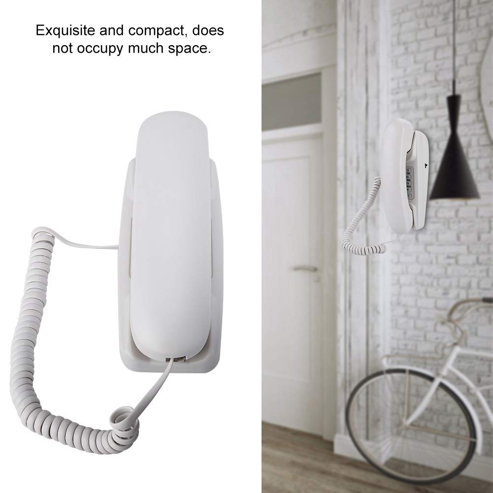 Wall-Mounted Landline Telephone, Family Hotel Desktop Landline Telephone.(White)