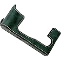 X-T30 Case, BolinUS Handmade PU Leather Half Camera Case Bag Cover Bottom Opening Version for Fuji Fujilfim X-T30 XT30 With Hand Strap (Green)