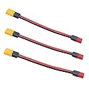 Yiqigou 3PCS Amass XT60 XT60H Male Female Plug Connector to T Male Female Plug Connector Conversion Adapter with 10cm Silicone Wire (XT60 Male to T