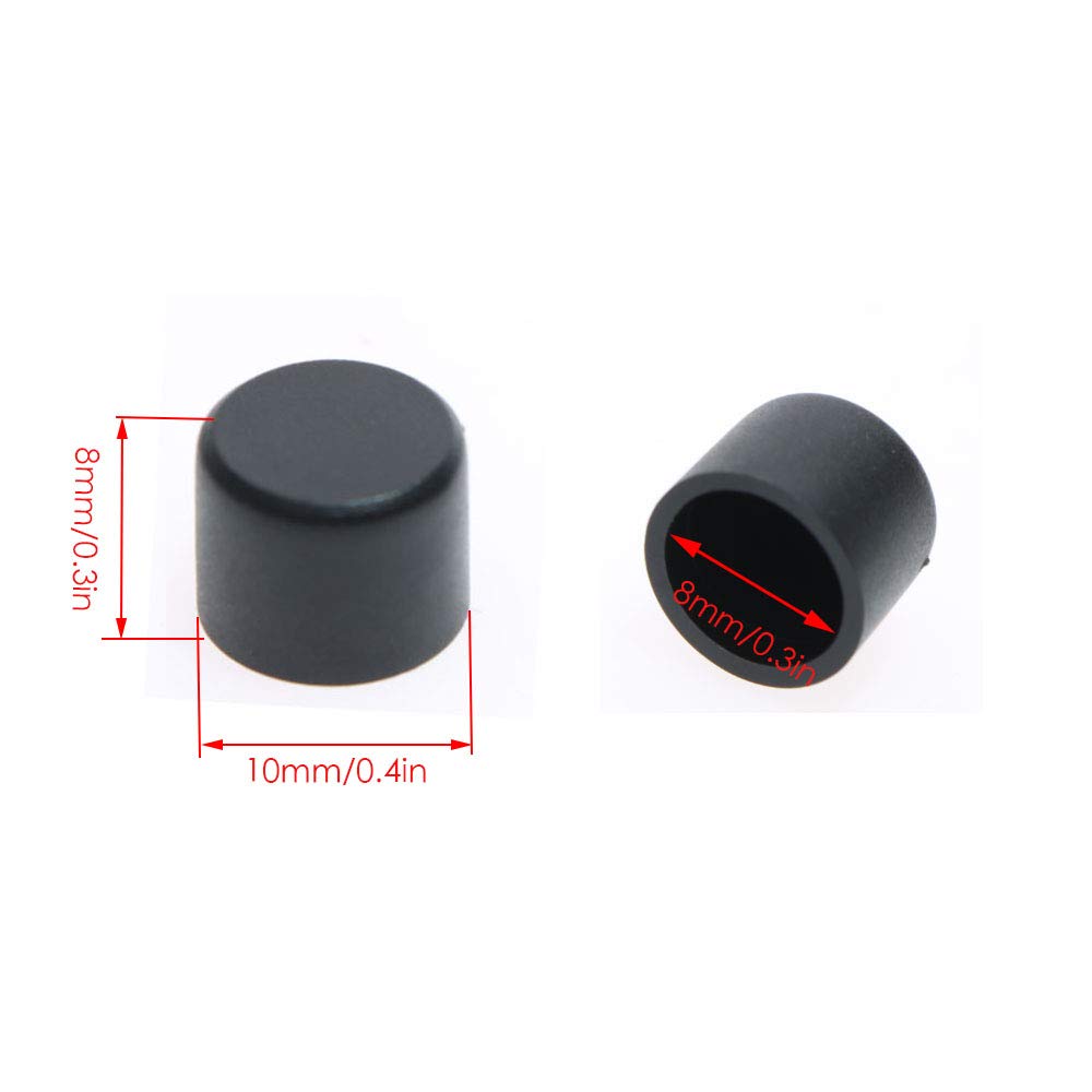 RCA Female Connector Dust Proof Cap Protector Cover 100 Pcs Black