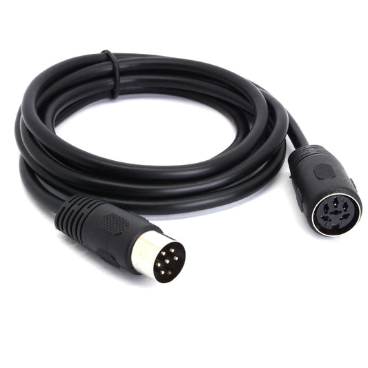 GLHONG Midi Din 6 Pin Plug Connector Extension Cable, 6 Pin Din Male to Female Plug AV Adapter Audio Socket for Digital Audio (1.5 M / 5 FT)
