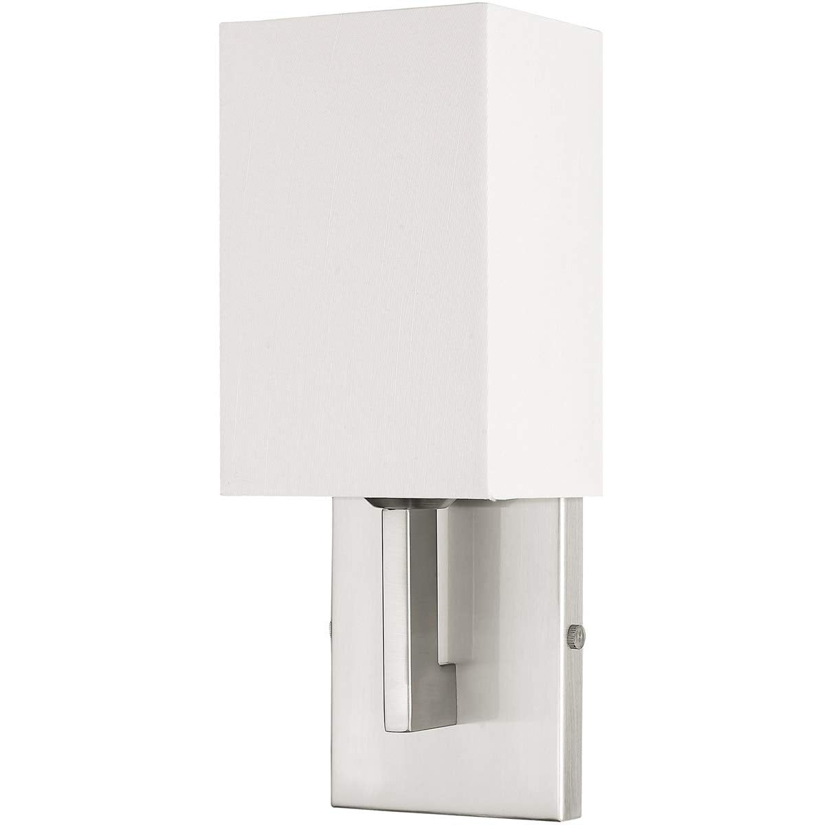 Livex Lighting 51101-91 Transitional One Light Wall Sconce from Hollborn Collection in Pwt, Nckl, B/S, Slvr. Finish, Brushed Nickel