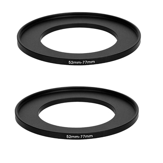(2 Pcs) 52-77MM Step-Up Ring Adapter, 52mm to 77mm Step Up Filter Ring, 52 mm Male 77 mm Female Stepping Up Ring for DSLR Camera Lens and ND UV CPL