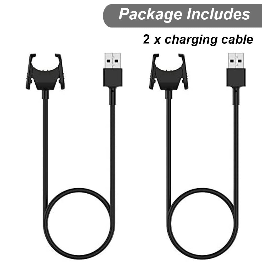Charger for Fitbit Charge 3/4, Replacement USB Charging Cable Clip Cord for Fitbit Charge 3/4 Fitness Activity Tracker (2-Pack, 1m/3.3ft)