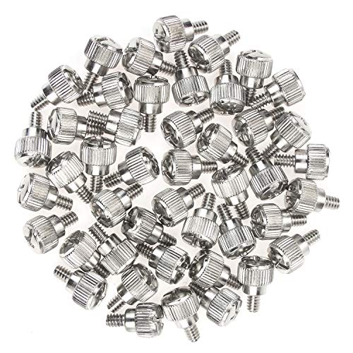 Favordrory 6#-32x5 Computer Case Thumb Screws, Silver, 50 Pieces