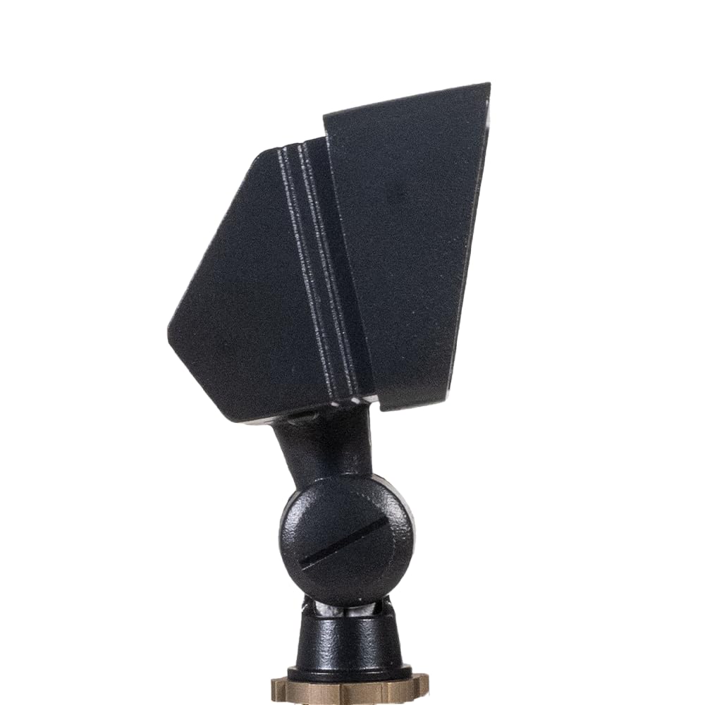 VOLT Gentle Splash Cast Brass 12V Flood Light (Black) with 3W 2700K Warm White G4 LED Bulb for Low Voltage Landscape Lighting of Outdoor Wall, Garden