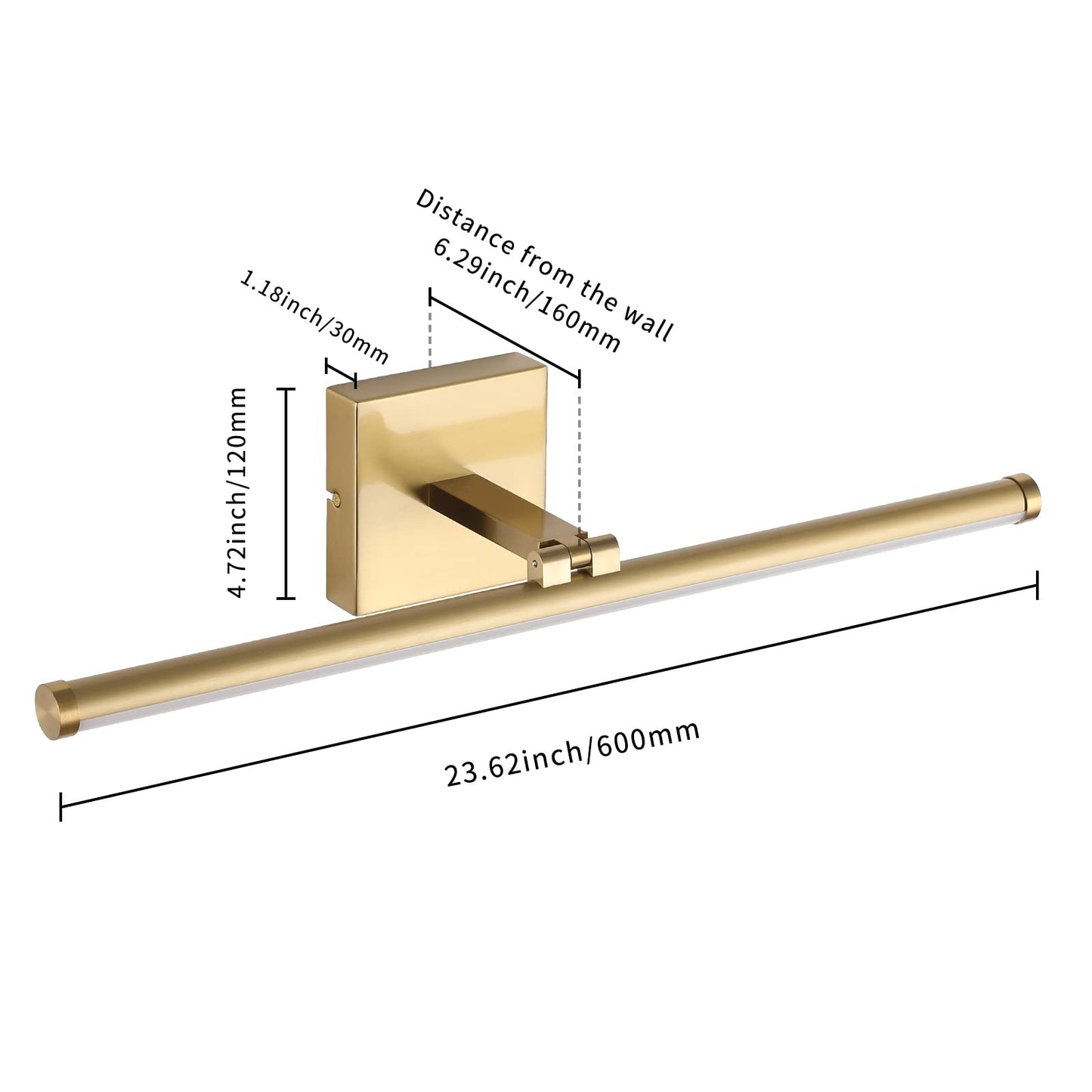 Joosenhouse Bath Vanity Light Fixtures Over Mirror Interior Bar Lighting, Modern Gold LED Vanity Light Fixtures, 23.62 Inch 14W Aluminum for Bathroom
