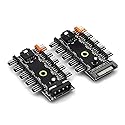 (2 Pack) Toptekits Chassis Fan Hub CPU Cooling HUB 10 Port 12V 4 Pin Fan PWM Fan Hub SATA Controller,1 Female to 10 Male 4Pin Fan Hub Splitter Cable