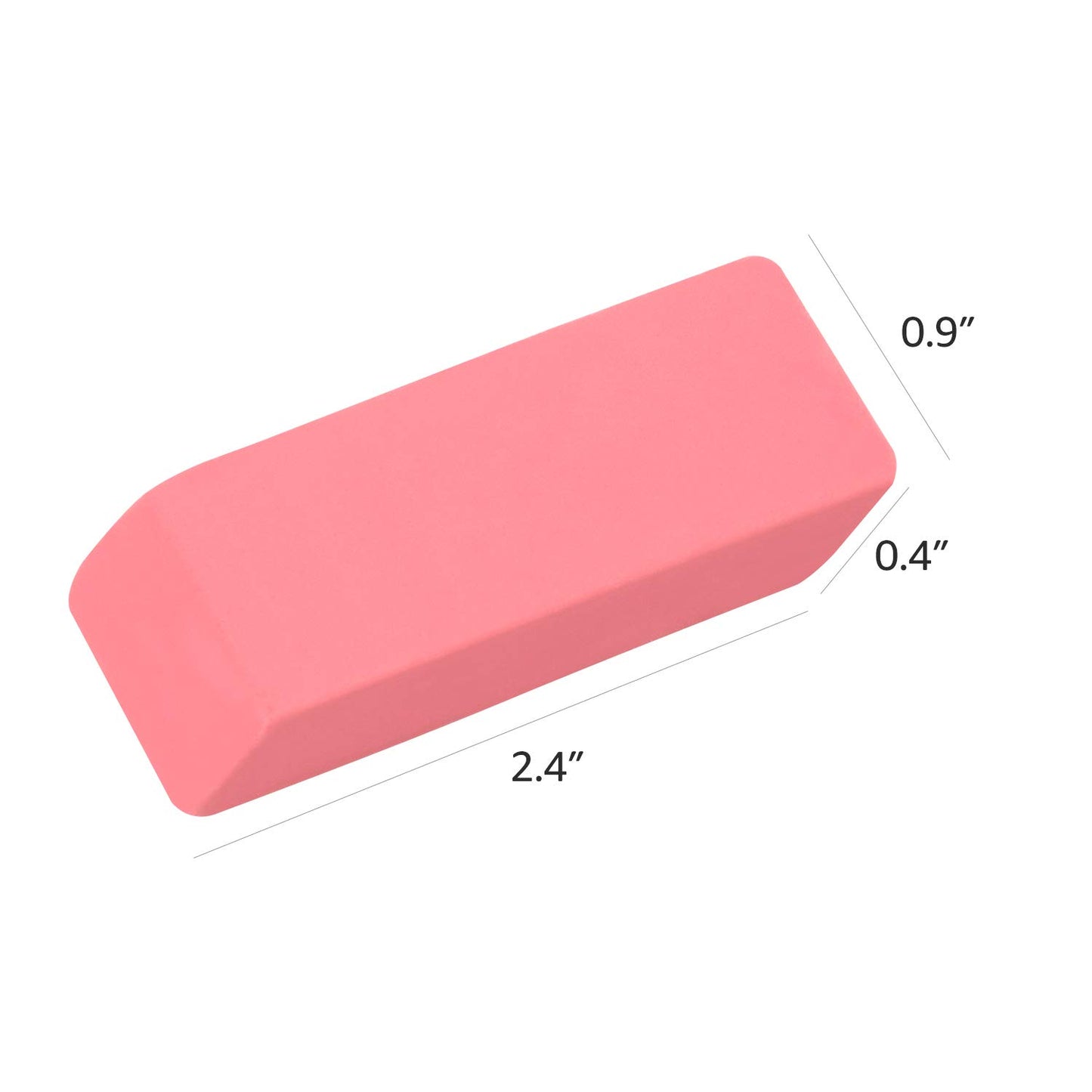 Amazon Basics Rectangular Erasers for School and Office, Pink, Art Eraser for Drawing, Stationery Supplies, 24 Count