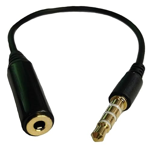 Josi Minea Black 3.5mm Male to 2.5mm Female Headphone Audio Adapter Extender Jack Stereo or Mono for Apple iPhone 6/6S/6+/5S/5 iPad Samsung Galaxy