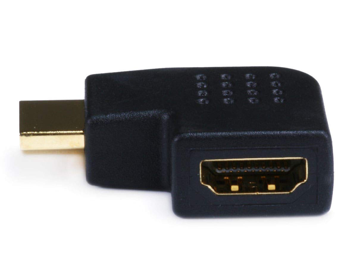 Monoprice HDMI Right Angle Port Saver Adapter (Male to Female) - 90 Degree - Vertical Flat Left