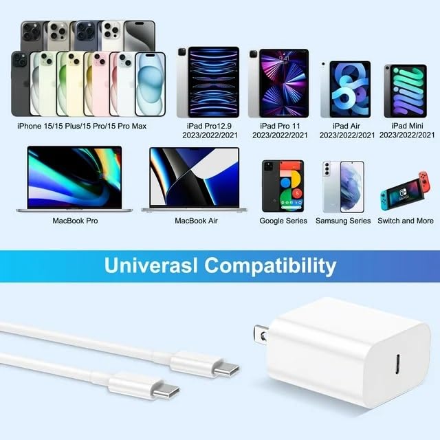 USB C Charger Block 20W, TRM TECH PD 3.0 Fast Charging Wall Charger USBC Power Adapter Type C Brick Cube for iPhone 17/Pro/Pro Max/17 Air/ 16/16