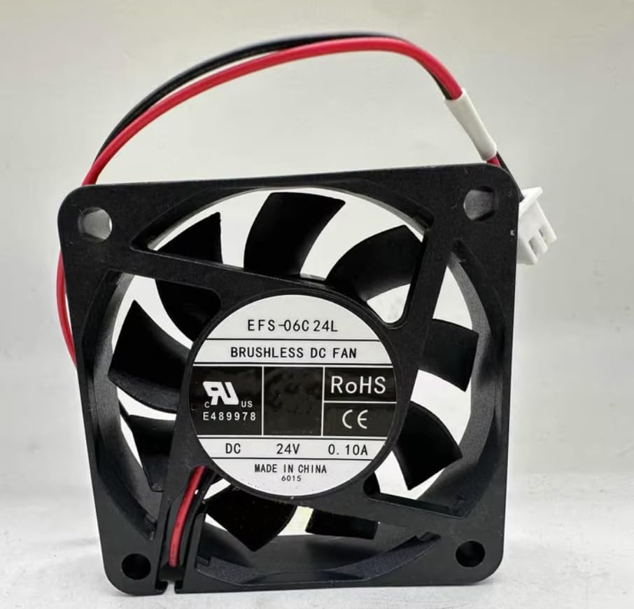 EFS-06C24L DC 24V 0.10A 60x60x15mm 2-Wire Cooling Fan