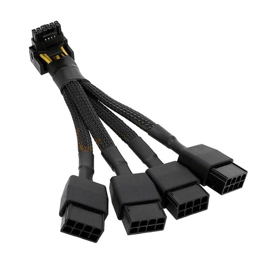 lilila-ree 12VHPWR 16 Pin 12+4 pin GPU Cable to 4X 8 Pin PCIe 5.0 Extension 90 Degree Angle Sleeved Adapter for GeForce RTX 4090 4080 4070Ti 3090Ti