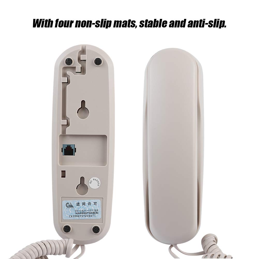 Landline Telephone Corded Phone Wall Mountable Telephone with Four Non-Slip Mats,Mini Size Landline Phone, No Caller ID Small Line Powered Telephones