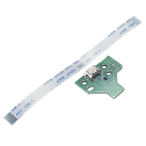Mustpoint Micro USB Charging Socket Port Circuit Board with 12 Pin Power Flex Ribbon Cable for Sony PlayStation PS4 Controller DualShock 4 JDS-011