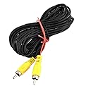 Gorgeri Reversing Camera Cable Cable for Car Camera 6M Male to Male Car Reverse Rear View Parking Camera Video AV Cable Cord Cable for Reverse Camera