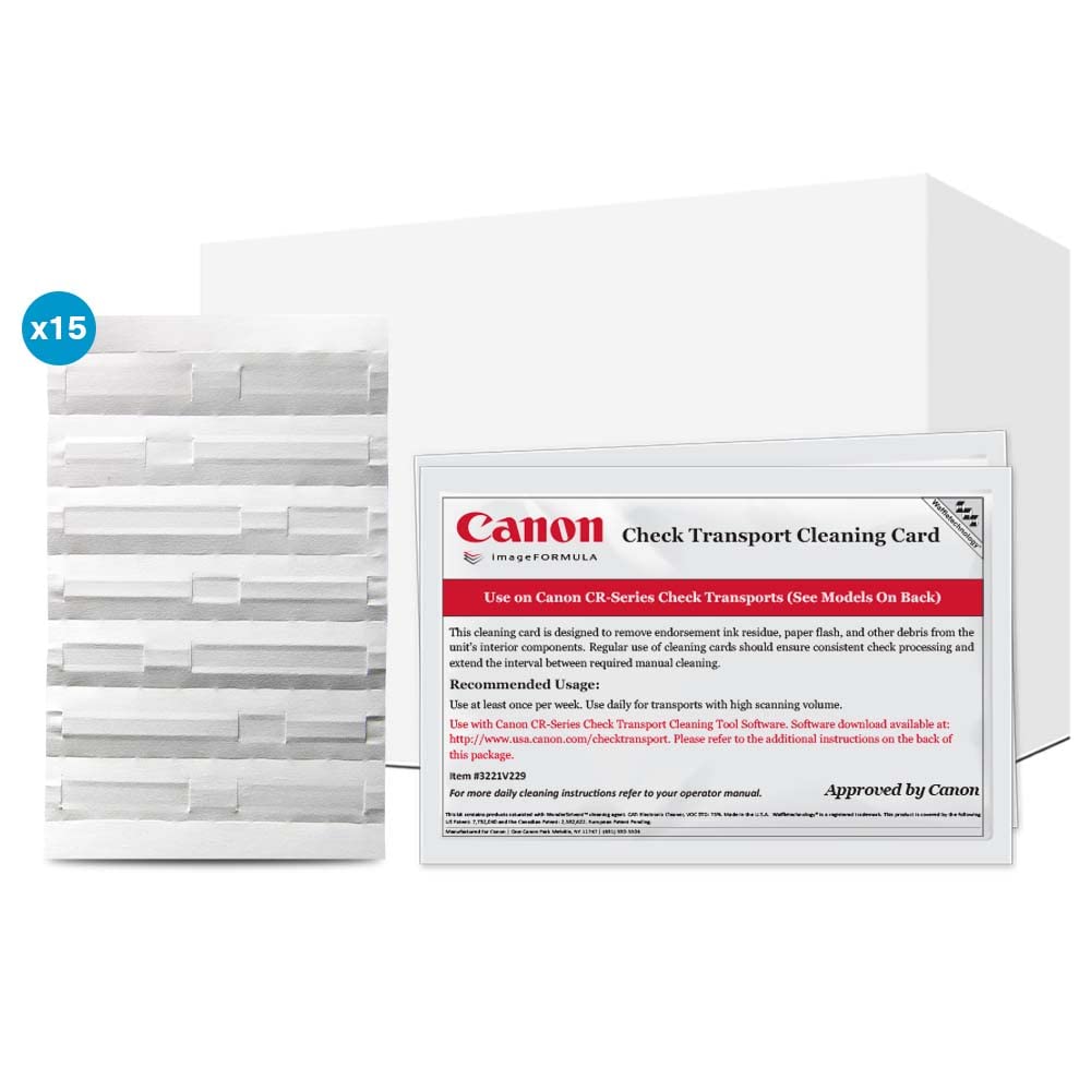 Cleaning Cards for Canon CR-Series Check Scanners (Box of 15)