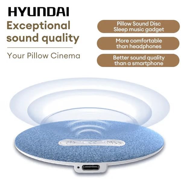 Ultra-Thin Bluetooth Pillow Speaker with Bluetooth 6.0 - Bone Conduction Technology, Flat Under Pillow CD Player with White Noise & Sleep Timer