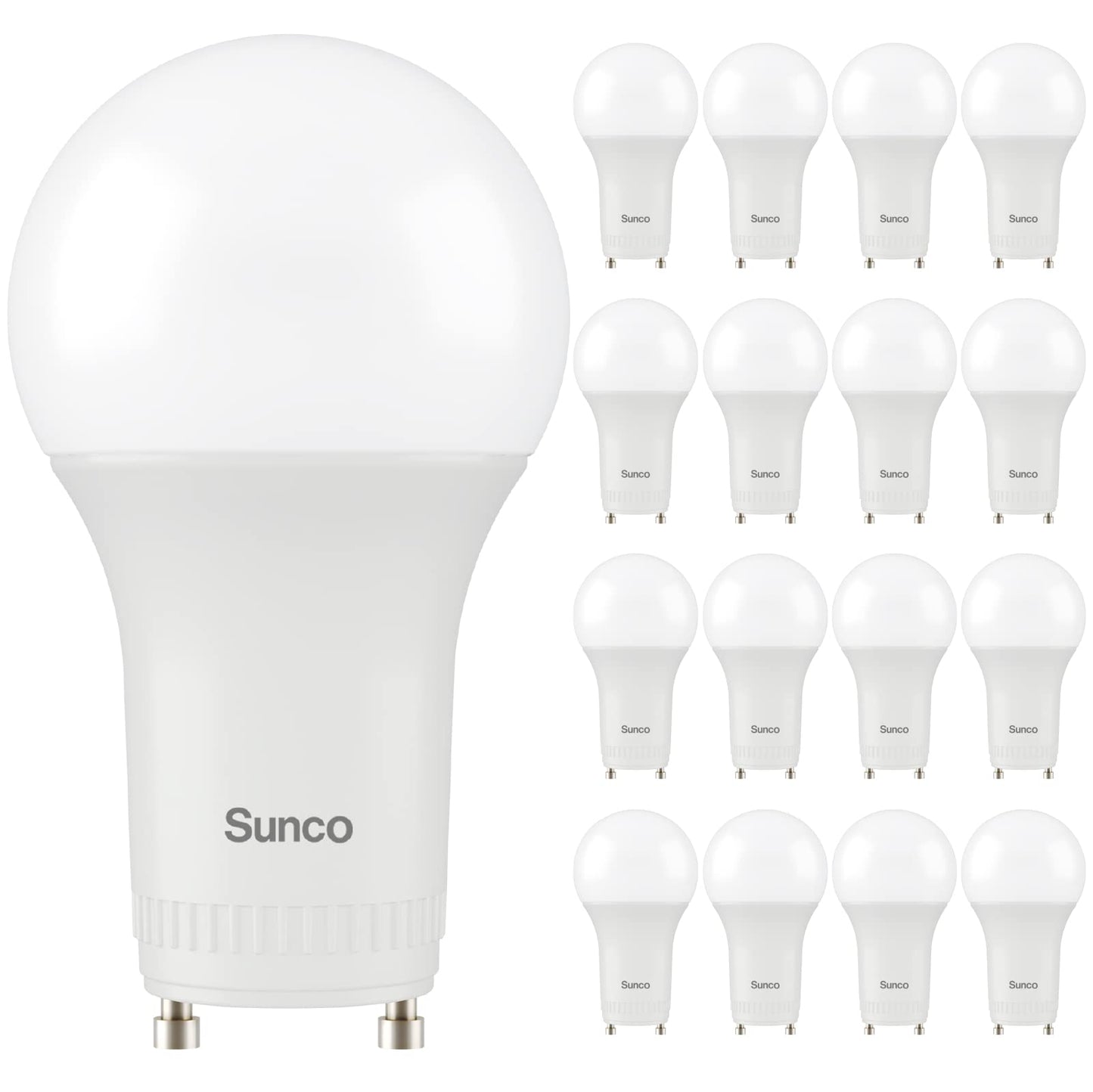 Sunco 16 Pack GU24 LED Light Bulbs, 2 Prong, 9W=60W, 2700K, Dimmable