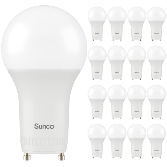 Sunco 16 Pack GU24 LED Light Bulbs, 2 Prong, 9W=60W, 2700K, Dimmable