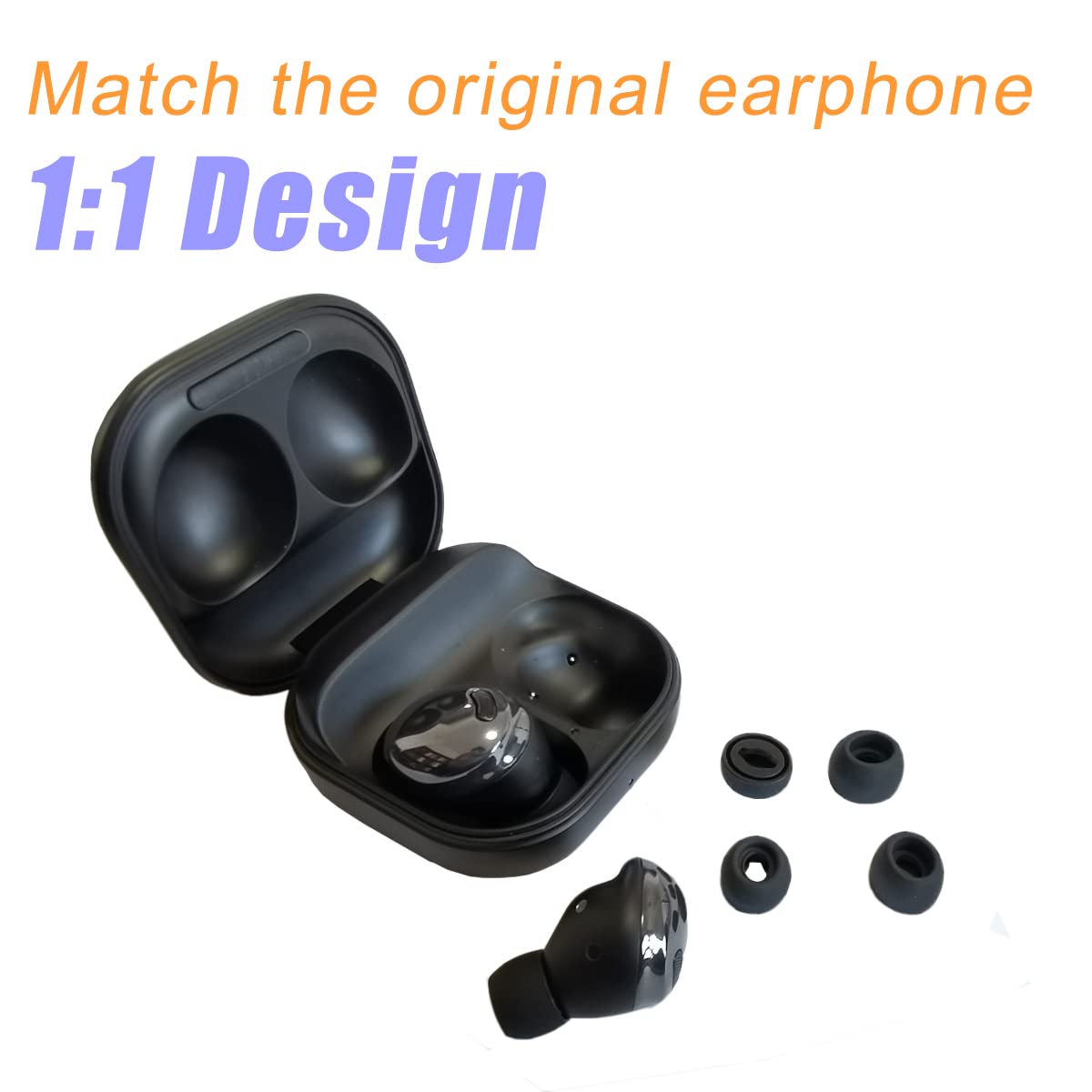 Luckvan Silicone Ear Tips for Galaxy Buds Pro Replacement Earbuds Tips for Galaxy Buds Pro Earbuds 6 Pairs LMS Black
