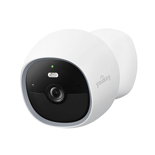 youkey S320 Magnetic Wire-Free Camera 2.5K QHD Security Camera with Dual Band WiFi 6, Built-in 8GB Storage, Color Night Vision, AI Human Pet