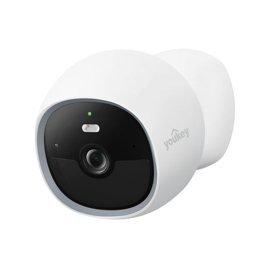 youkey S320 Magnetic Wire-Free Camera 2.5K QHD Security Camera with Dual Band WiFi 6, Built-in 8GB Storage, Color Night Vision, AI Human Pet