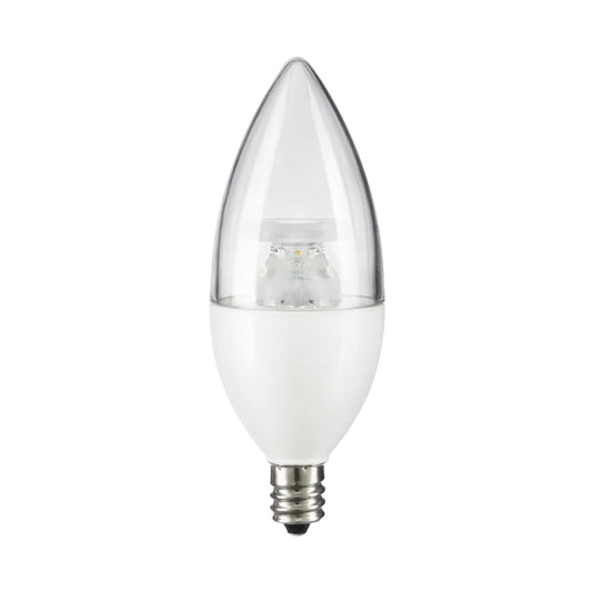Sunlite LED B11 Clear Torpedo Tip Chandelier Light Bulb, 7 Watts (60W Equivalent) 500 Lumens, Candelabra E12 Base, Dimmable, ETL Certified, 5000K