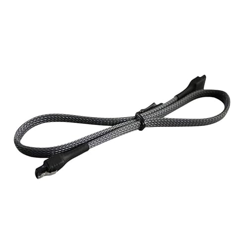 Darkside 45cm (18") SATA 2.0/3.0 7P 180° to 180° Cable with Latch - Gun Metal (DS-0912)